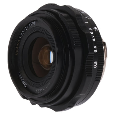 Thypoch Ksana 21mm f3.5 front three-quarter view showing front element and branding