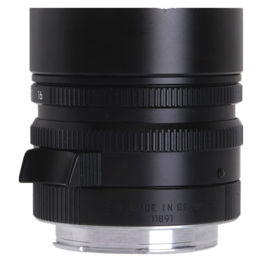 Leica 50mm f1.4 Summilux-M ASPH rear barrel showing Made in Germany and part number 11891 engraving