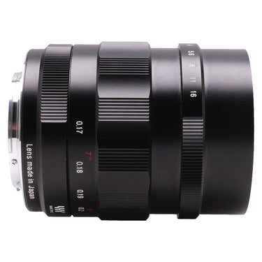 Voigtlander Nokton 25mm f0.95 side view with Made in Japan and MFT markings