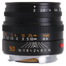 Leica Summicron-M 50mm f2 standing upright showing aperture scale and depth-of-field markings