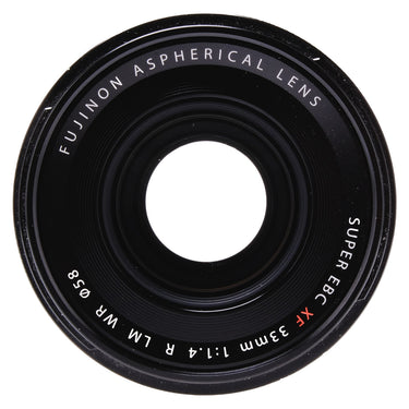 Fujifilm XF 33mm f1.4 R LM WR front element and 58mm filter thread