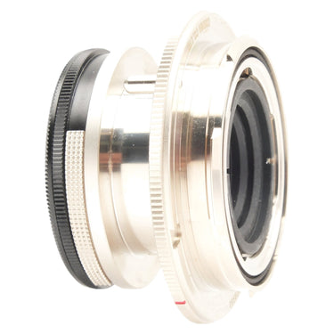 Voigtlander Heliar 40mm f2.8 rear three-quarter view showing M mount