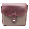Oberwerth Bayreuth camera bag front view with embossed logo and snap closure