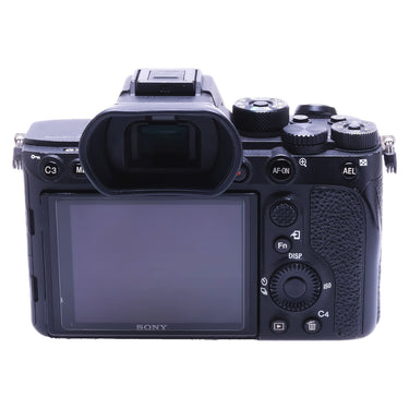 Sony a7R IV rear view with LCD screen and control buttons