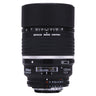 Nikon 135mm f2 AF DC-Nikkor D front view showing DC ring, focus and aperture rings, and rear mount