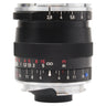 Zeiss Biogon 21mm f2.8 ZM aperture and depth-of-field scales with blue infinity lock, side view