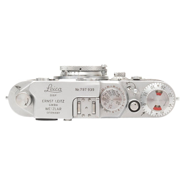 Leica IIIf Red Dial top plate with serial number 797939 and shutter speed dials