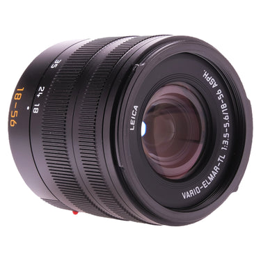 Leica Vario-Elmar-TL 18-56mm lens front three-quarter view from the opposite side