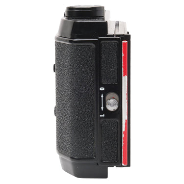 Horseman roll film back side showing 0 to 1 selector and red darkslide edge