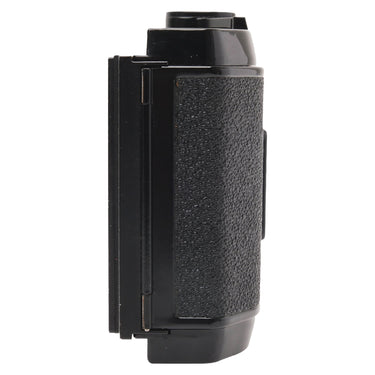 Horseman roll film back opposite side showing the darkslide hinge and grip