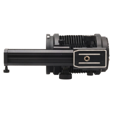 Hasselblad Automatic Bellows opposite side view showing rail, knobs, and tripod plate