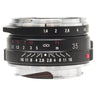 Voigtlander Nokton Classic 35mm f1.4 II front view showing aperture and depth-of-field scales