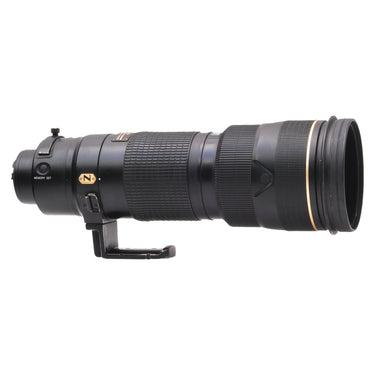 Nikon AF-S 200-400mm f4 VR lens, right side with tripod foot, memory set button, and Nano Crystal badge