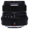 Fujifilm XF 23mm f2 R WR lens side view showing aperture ring and 23 marking
