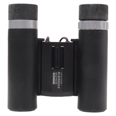 Minox BD 10x25 BR binoculars hinge plate showing serial number 2030 2379