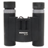 Minox BD 8x24 BR binocular front view with eyepiece caps and 8x24 marking