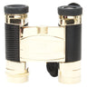Leica Trinovid 8x20 Edition binocular front view with gold body and black leather