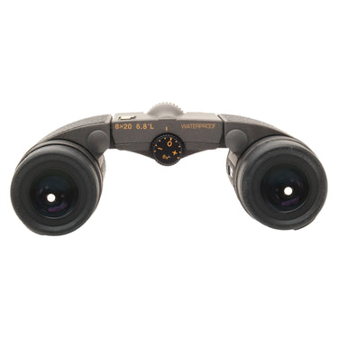 Nikon 8x20 HG L binoculars eyepiece side showing 8x20 6.8 L waterproof markings and diopter dial
