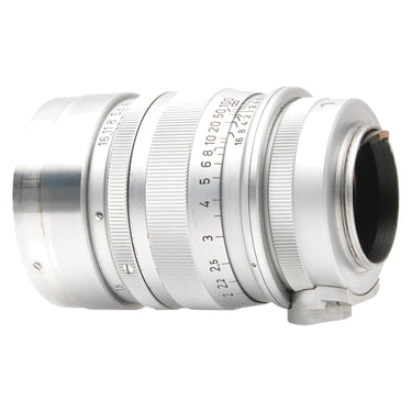 Leica Summarex rear three-quarter view showing screw mount