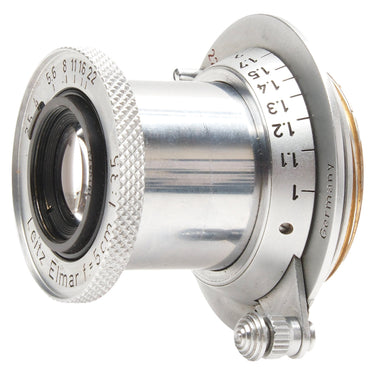 Leica Elmar extended, side view with focus scale and Germany engraving