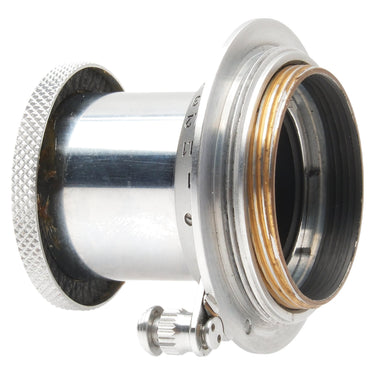 Leica Elmar rear view showing LTM screw mount threads and barrel