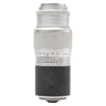Leica Hektor 13.5cm f4.5 lens standing upright, silver barrel with aperture and focus scales