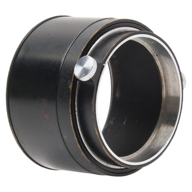 Leica FIKUS lens hood angled view showing threaded mount opening and tension screws