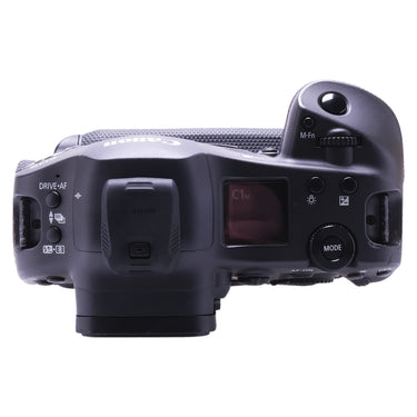 Canon EOS R3 top plate with mode dial and info LCD