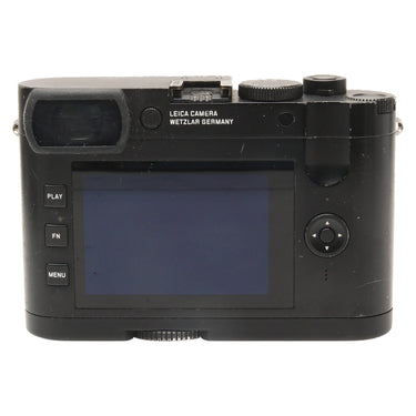 Leica Q2 Monochrom rear view with LCD screen, viewfinder, and control buttons