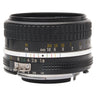 Nikon 50mm f1.8 AI Nikkor lens side view showing focus and aperture rings