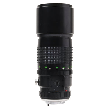 Minolta 300mm f4.5 Rokkor-X opposite side view showing tripod mount foot