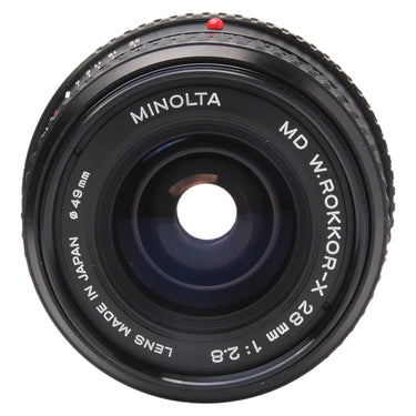 Minolta MD 28mm f2.8 W.Rokkor-X front element and name ring markings