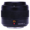 Panasonic Leica DG Summilux 25mm f1.4 side view showing focus ring and 25 distance marking