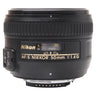 Nikon AF-S 50mm f1.4 G lens upright showing name plate, distance scale, and M/A switch
