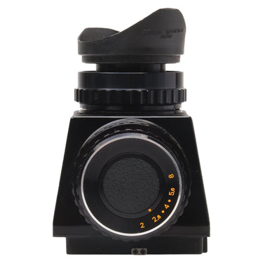Bronica EC TTL prism finder front view with aperture scale and meter cell