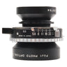 Fujifilm Fujinon-W 150mm f5.6 side view showing Copal shutter aperture scale and serial number
