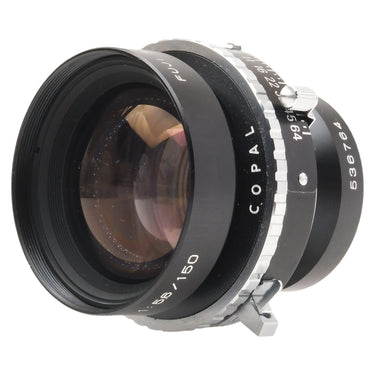 Fujifilm Fujinon-W 150mm f5.6 front view with Copal shutter and 5.6/150 marking