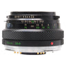 Zenza Bronica Zenzanon MC 75mm f2.8 side view showing aperture and distance scales and focus ring