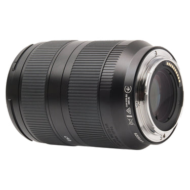 Leica 28-70mm rear three-quarter view showing L mount contacts and serial number