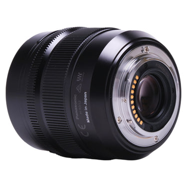 Panasonic Leica DG Summilux 12mm f1.4 rear mount and contacts showing serial number