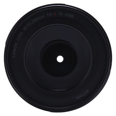 Canon RF 70-200mm f4 L IS USM lens front element straight-on view