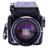 Mamiya 645 1000S front view with prism finder and Mamiya-Sekor 80mm f1.9 lens