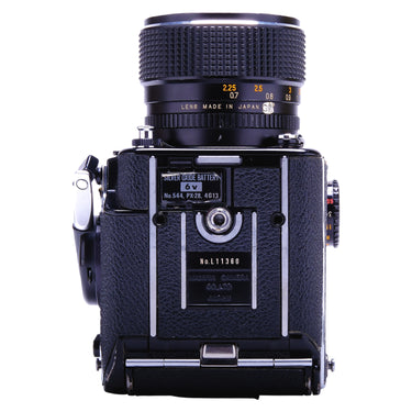 Mamiya 645 1000S right side showing battery compartment and serial No. L11360