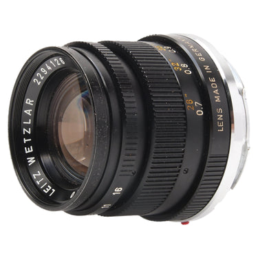 Leica Summicron 50mm f2 v3 side view showing serial 2294126 and Lens Made in Germany engraving