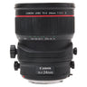 Canon TS-E 24mm f3.5 L II front standing view showing tilt-shift knobs and distance scale