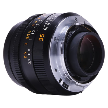 Leica 35mm f1.4 Summilux-M ASPH rear three-quarter showing M mount and rear element