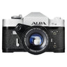 Alpa 11si silver film SLR front view with Kern Macro-Switar 50mm f1.9 lens