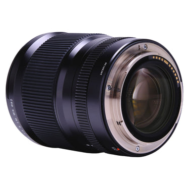 Fujifilm GF 23mm f4 rear three-quarter view showing mount and serial number 26C00129