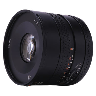 Hasselblad XCD 38mm angled side view of front element and barrel
