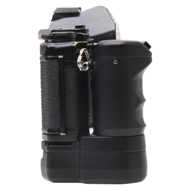 Pentax MX right side with winder grip and strap lug